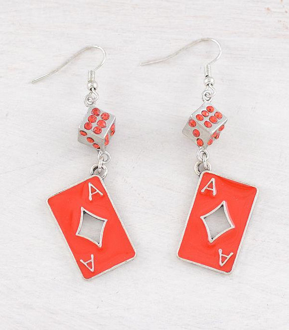 Western Ace Diamond Card Earrings