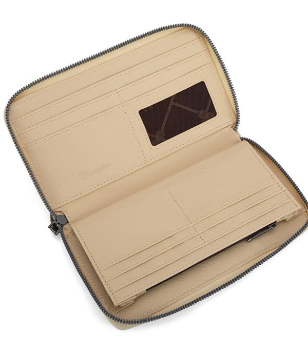 Vintage Wrangler Canvas Zip Wristlet - Tan