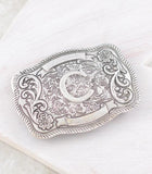 WESTERN INITAL CONCHO BELT BUCKLE - SILVER