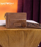 Trinity Ranch Hair-On Cowhide Collection Key Ring Card Case - Double Brown