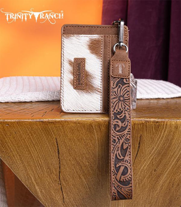 Trinity Ranch Hair-On Cowhide Collection Key Ring Card Case - Brown