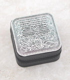 Western Boot Stitch Mini Jewelry Case - SILVER & BLACK