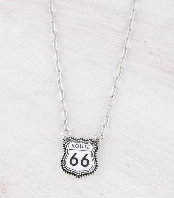 Western Route 66 Pendant Necklace