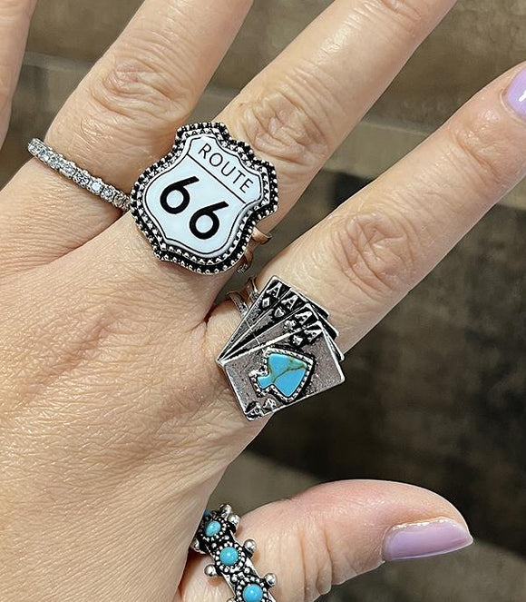 Western Route 66 Cuff Ring