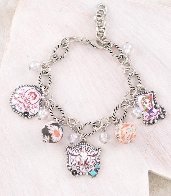 Western Cowgirl Charm Bracelet