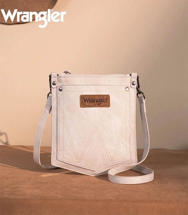 WRANGLER DENIM POCKET CROSSBODY BAG - BEIGE