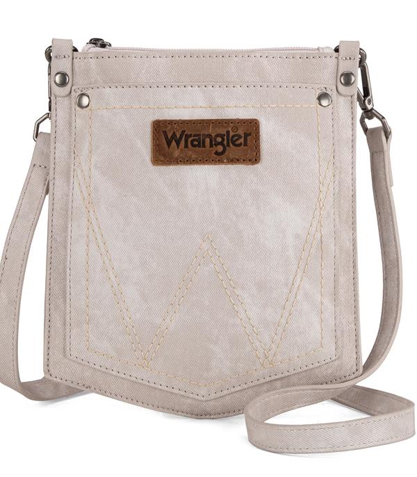 WRANGLER DENIM POCKET CROSSBODY BAG - BEIGE