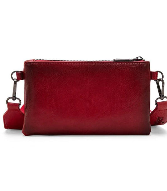 Wrangler Dual Zipper Compartment Crossbody Bag - Red
