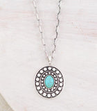 Western Turquoise Stone Concho Necklace
