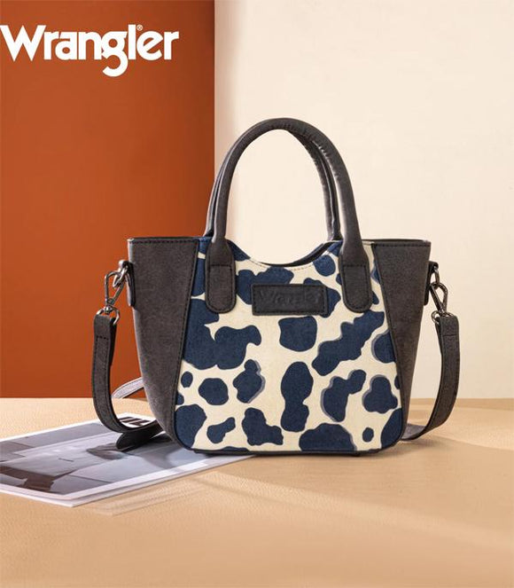 Wrangler Cow Print Mini Tote Crossbody - Black