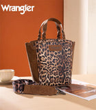 Wrangler Leopard Print Tote/Crossbody - Brown