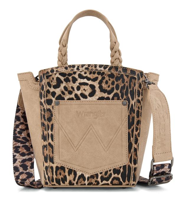 Wrangler Leopard Print Tote/Crossbody - TAN