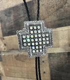 WESTERN CROSS CONCHO BOLO NECKLACE