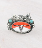 WESTERN COWSKULL CONCHO RING