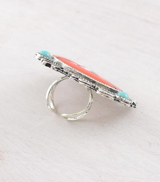 WESTERN COWSKULL CONCHO RING