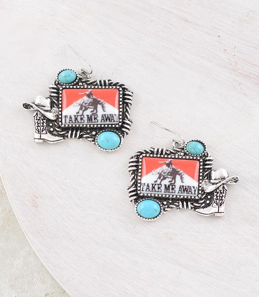 TAKE ME AWAY COWBOY HOOK EARRINGS