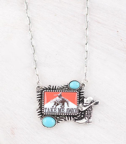 TAKE ME AWAY COWBOY PENDANT NECKLACE