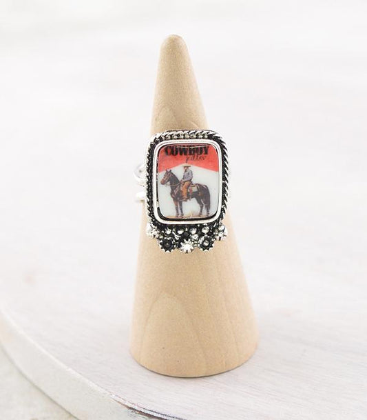 WESTERN COWBOY KILLER CONCHO RING