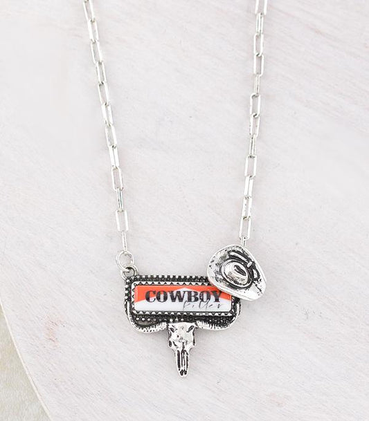 COWBOY KILLER COWSKUL PENDANT NECKLACE