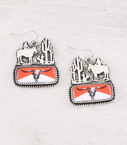 WESTERN STEER HOOK EARRINGS