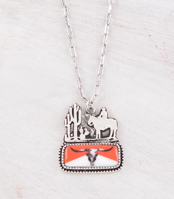 WESTERN STEER PENDANT NECKLACE