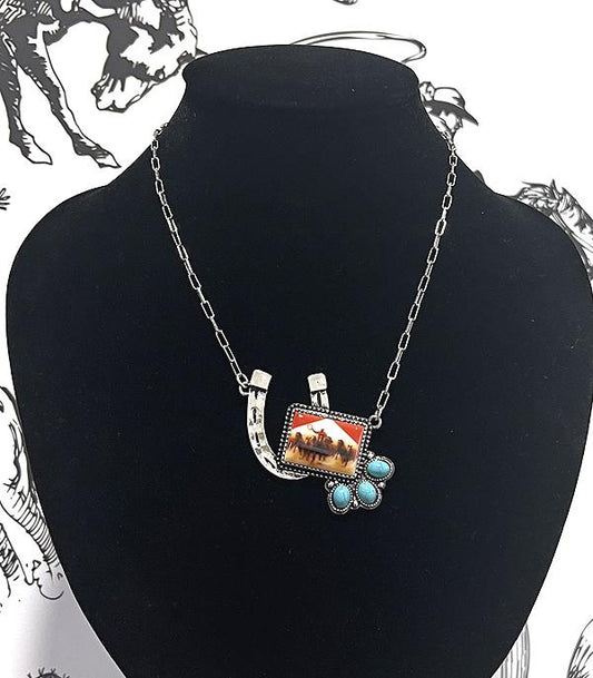 WESTERN COWBOY PENDANT NECKLACE