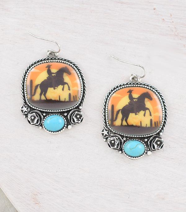 WESTERN COWBOY CONCHO HOOK EARRINGS