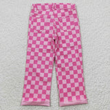 PINK CHECKERED DENIM YOUTH JEANS