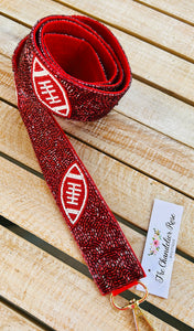 FOOTBALL GAME DAY PURSE STRAP - BURGUNDY AND WHITE