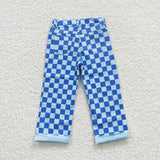 BLUE CHECKERED DENIM YOUTH JEANS