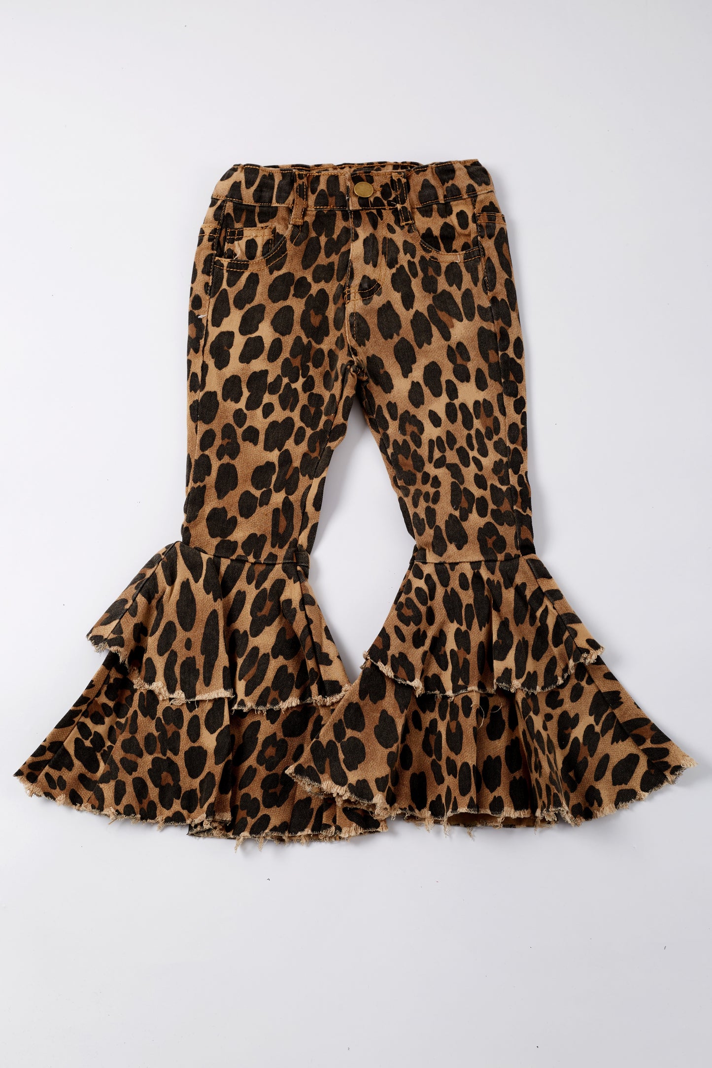 CHEETAH DENIM FLARES