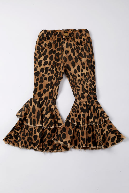 CHEETAH DENIM FLARES