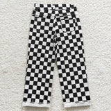 BLACK CHECKERED DENIM YOUTH JEANS