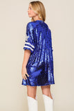 GAME DAY SEQUIN OVER SIZED TOP - ROYAL BLUE