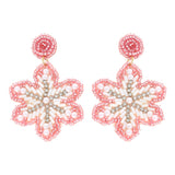 JEWELED SNOWFLAKE BEADED CHRISTMAS EARRINGS