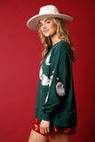 SANTA CLAUSE SEQUIN FRENCH TERRY SWEATER