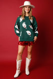 SANTA CLAUSE SEQUIN FRENCH TERRY SWEATER