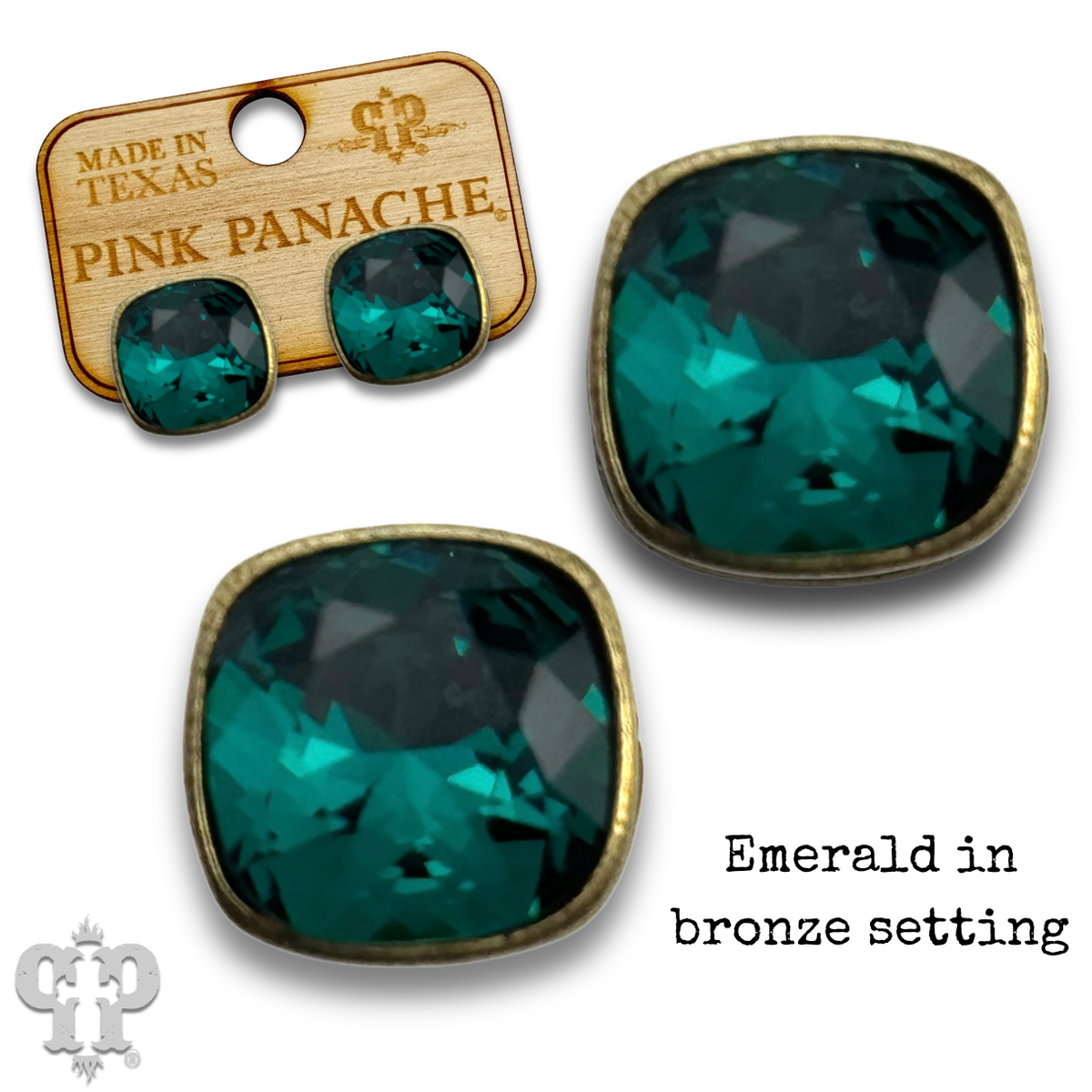 PINK PANACHE 10MM BRONZE EMERALD - E509E