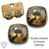 PINK PANACHE 10MM GOLDEN SHADOW BRONZE POST STUDS - E509BGS
