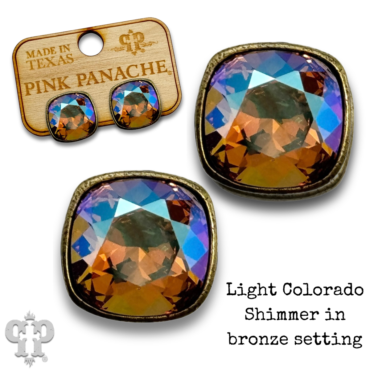 PINK PANACHE 10MM BRONZE LIGHT COLORADO STUD - E509BLCTS