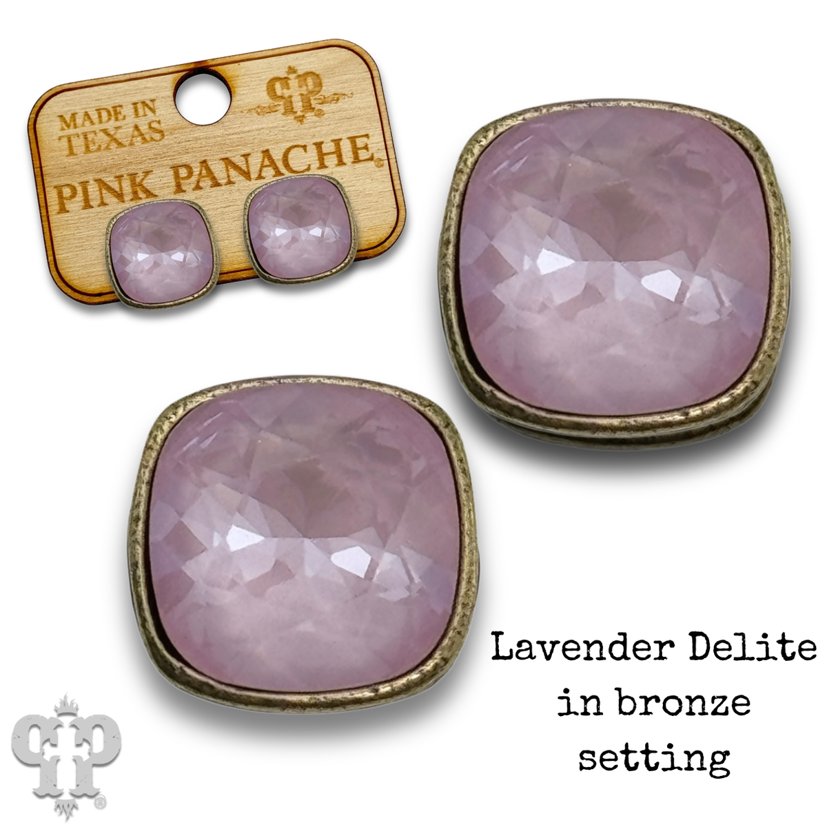 PINK PANACHE 10MM BRONZE LAVENDER DELITE STUD - E509BLVD