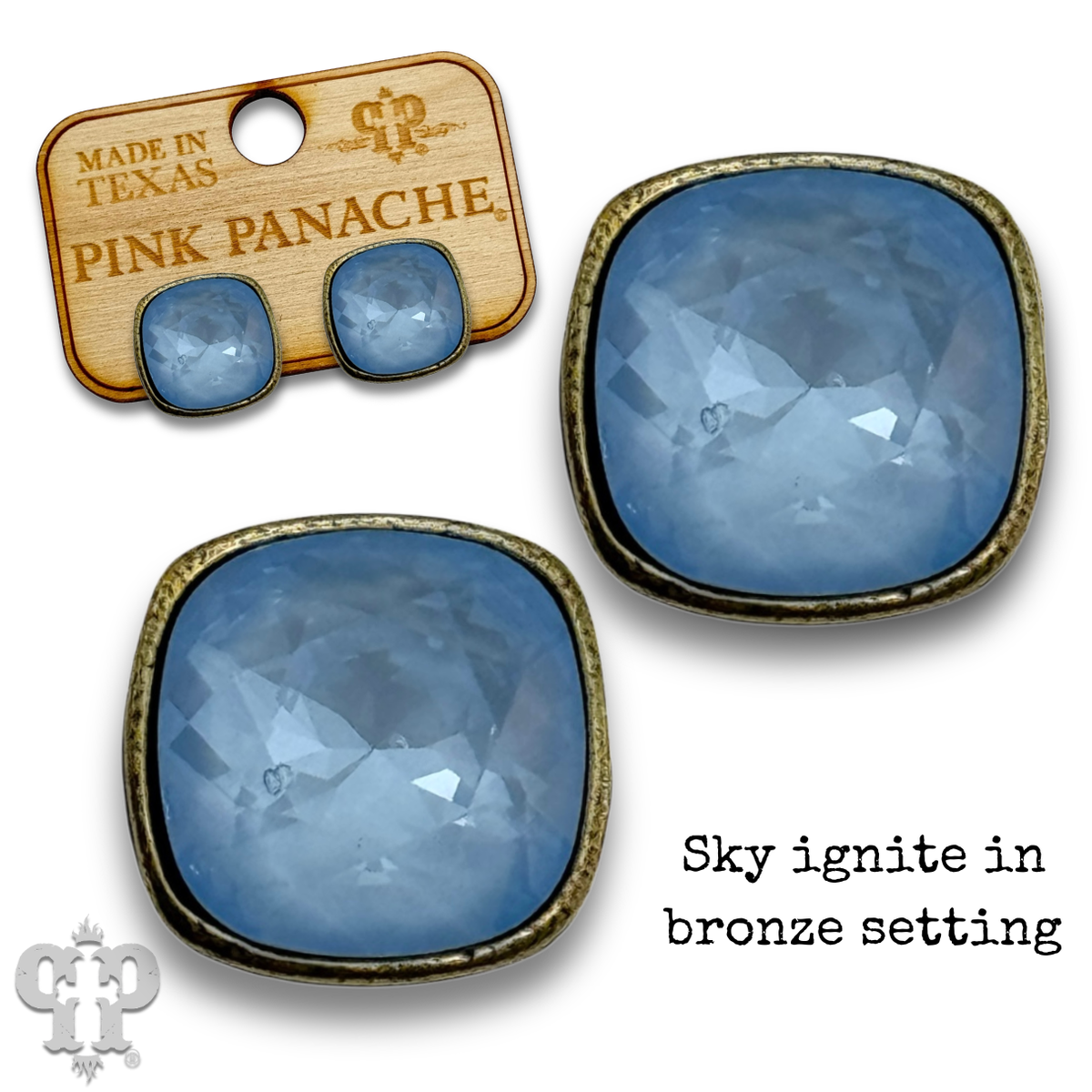 PINK PANACHE 10MM BRONZE SKY IGNITE STUD - E509BSI