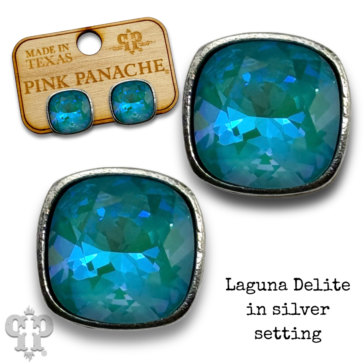 PINK PANACHE 10MM SILVER LAGUNA DELITE STUD - E509SLD