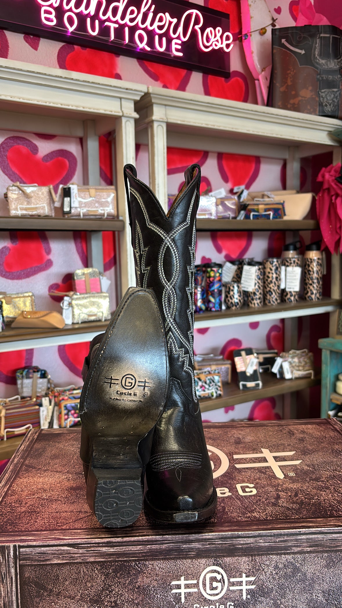CIRCLE G BY CORRAL BOOTS WESTERN STITCHED BLACK BOOT - L6282