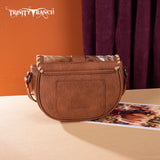 Trinity Ranch Western Hair-On Cowhide Saddle Crossbody - Brown