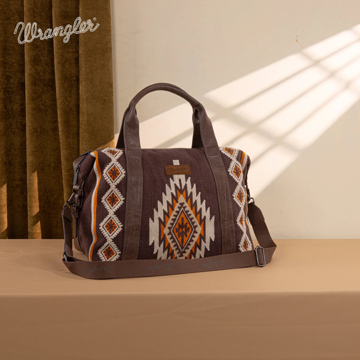 Wrangler Southwestern Print Duffle Bag - Coffee