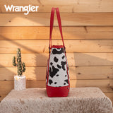 Wrangler Cow Print Tote - RED