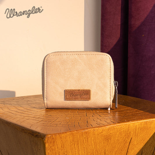 Wrangler Western Tooled Bi-Fold Wallet - Khaki