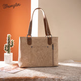 Wrangler Braided Whipstitch Zippered Tote - Tan