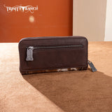 Trinity Ranch Hair-On Cowhide RFID Protected Collection Wallet - Coffee